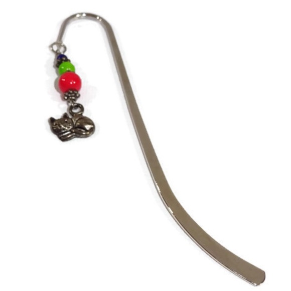 Shepherd Hook Beaded Charm Bookmark Handmade #01 - Picture 1 of 4